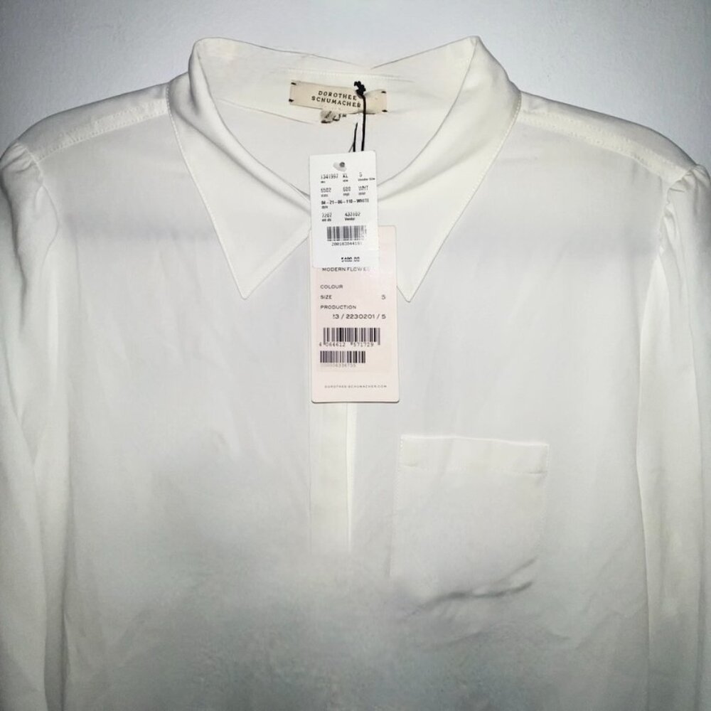 Dorothee Schumacher Modern Flow Blouse Womens White US Sz 10 NWT $480 - Picture 5 of 14